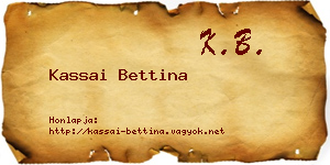 Kassai Bettina névjegykártya